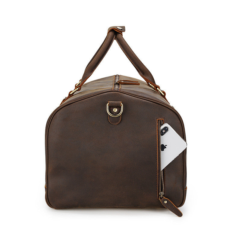 Retro Travel Bag Large Capacity Handbag Leather Men's Diagonal Bag