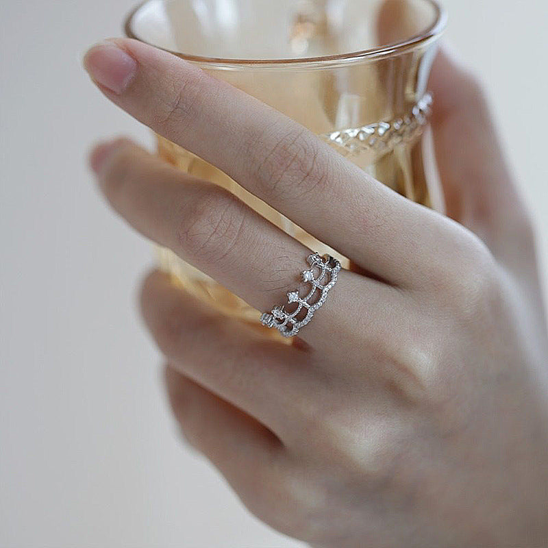 S925 Silver Lace Skirt Ring