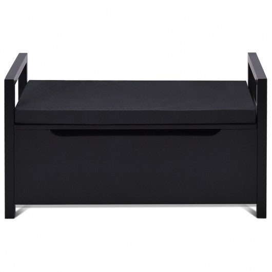 34.5 15.5 19.5 Inch Shoe Storage Bench with Cushion Seat for Entryway-White