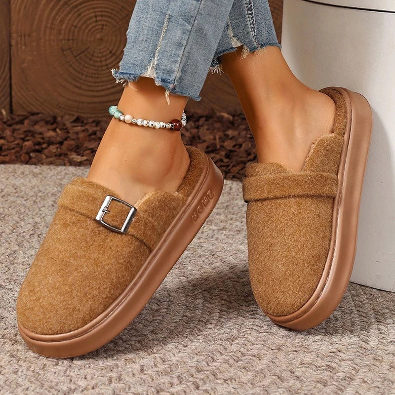 Luxury Plush Platform Slippers for Warm Indoor Comfort