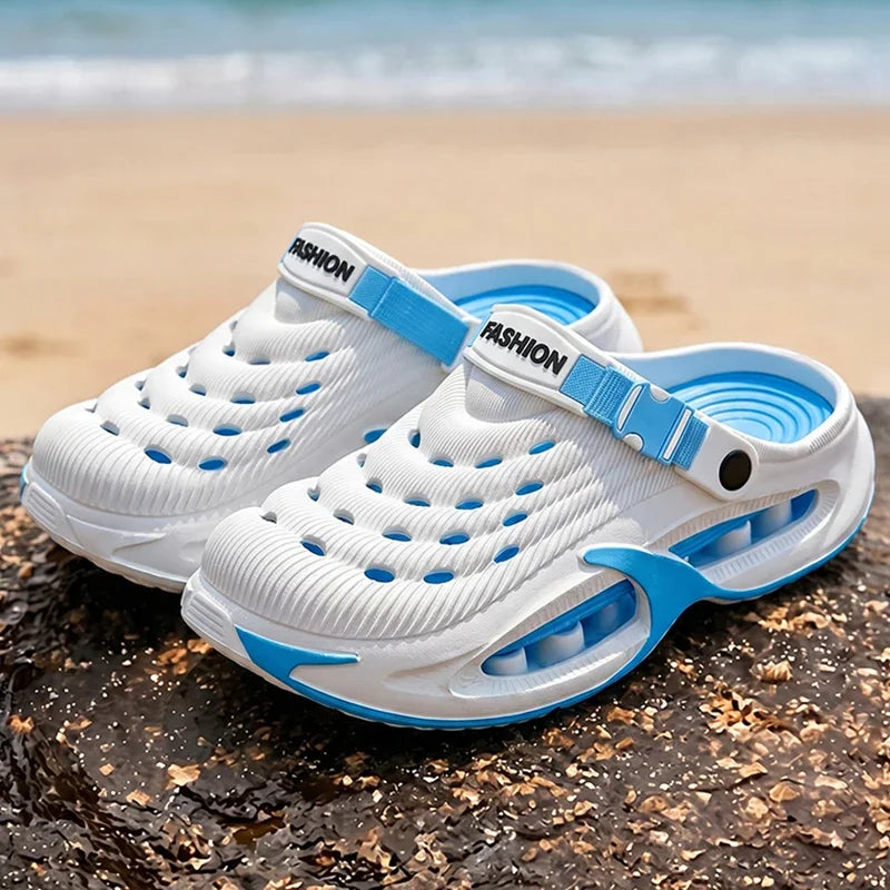 Fashion Hollow Out Thick Bottom Sports Sandals Men Eva Soft Sole Summer Clogs Sandals Men Non Slip Outdoor Driving Beach Sandles