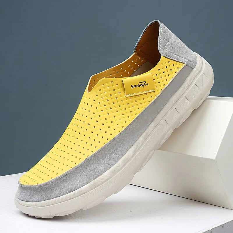 2026 New Men's Casual Shoes Fashion Comfortable Men's Shoes High Quality Leather Men Driving Shoes Handmade Flat Shoes Size 46