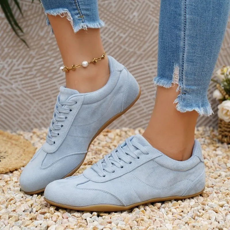 Women's Casual Flat-soled Non-slip Wear-resistant Sport Shoes Spring Autumn Round-toe Soft and Comfortable Women Single Shoes