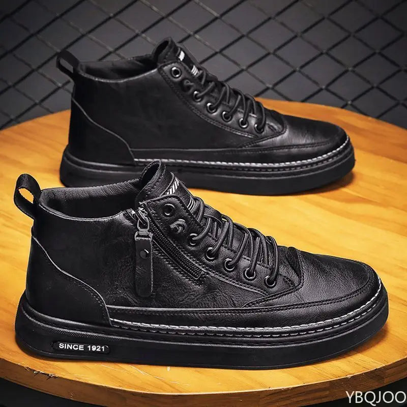 Men's shoes Spring Autumn new high top casual board shoes trend versatile black sports casual simple comfortable shoes for men