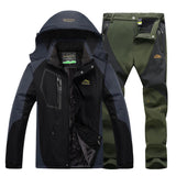 Men's Winter Waterproof Fleece Lined Outdoor Jacket Set