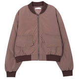 American Retro Coffee Color Short Baseball Cotton Coat Women