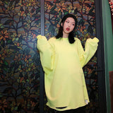 Fluorescent Green Oversized Cutout T-Shirt Sweatshirt