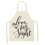 Letter Linen Apron Kitchen Stain-resistant Sleeveless Coverall
