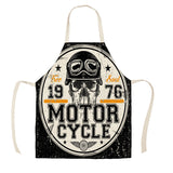 Creative Motorcycle Poster Art Letter Linen Kitchen Apron