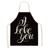 Letter Linen Apron Kitchen Stain-resistant Sleeveless Coverall