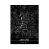 Map Black Line Poster Canvas Painting Home Decor Wall Art