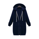 Hooded Long-sleeved Winter Sweater Women's Jacket In A Long Thick Shirt