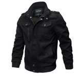Men's Fall Jacket - Washed Cotton Military Style Plus Size