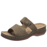 Embroidered Fish Mouth Women's Thick Bottom Hollow Sandals