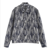 Trendy Loose Wash Denim Jacket with Snowflake Design