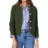 Women's Solid Color Commute Knitted Cardigan Casual Sweater Coat