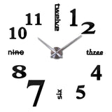 Creative acrylic mirror wall clock DIY stereo hanging