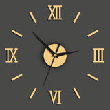 Creative acrylic mirror wall clock DIY stereo hanging
