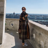 Women's Autumn And Winter Loose Thick Plaid Woolen Coat
