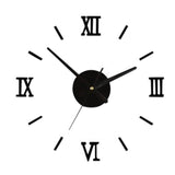 Study Living Room Creative Roman Clock Mirror Silent Wall Clock