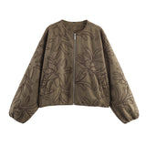 Suede Embroidered Pilot Jacket Women