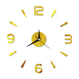 Creative acrylic mirror wall clock DIY stereo hanging