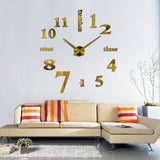 Creative acrylic mirror wall clock DIY stereo hanging