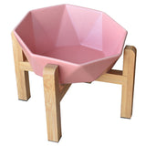 Ceramic high-footed cat food bowl