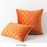 Diamond plaid velvet pillowcase