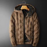 Embroidered Down Men's Plus Size Hooded Casual Down Jacket