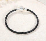 S925 silver leather rope bracelet