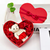 10 Soap Flower Rose Gift Box Bear Christmas Girlfriend Birthday Wedding Gift for Valentine's Day