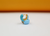 18K Gold Filled Enamel Small Huggie Earrings (K116A)