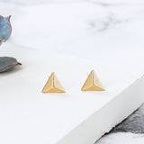 S925 Sterling Silver Geometric Triangle Earrings