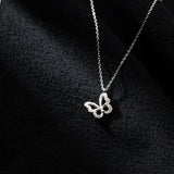 S925 Silver Diamond Butterfly Forest Necklace