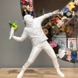 Banksy Throw Flower Boy Sculpture Decoration