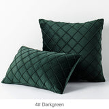 Diamond plaid velvet pillowcase