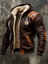 Multicolor Solid-color Printed Digital-print Hooded Jacket