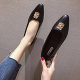 Fashionable Women's Flat Shoes with Metal Accents