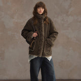 Womens Thickened Lambswool Coat For Autumn And Winter