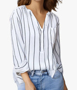 Simple And Fashionable Printed Striped Shirt For Women