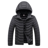 Men's Winter Casual Hooded Parka Jacket with Detachable Hat