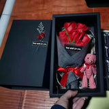 Soap Flower Bear Gift Box Birthday Gift Mother's Day 7 Carnation Valentine's Day Gift Box