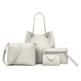 Fashionable Solid Color Mother-Daughter Bag Set (4 Pieces)