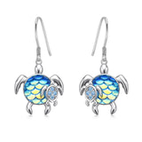 Turtle Earrings Sterling Silver Mom and Baby Dangle Mother and Daughter Tortoise
