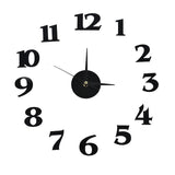 Creative acrylic mirror wall clock DIY stereo hanging