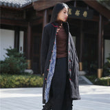 Retro Women's Artistic Cotton And Linen Clothing Buckle Cotton-padded Jacket