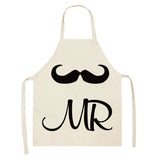 Letter Linen Apron Kitchen Stain-resistant Sleeveless Coverall
