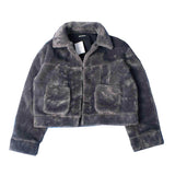 INS with the same paragraph OVERSIZE hip hop 90S retro national tide brand silhouette autumn and winter couples plush jacket