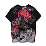 Embroidered Koi Fish T-shirt in Chinese Style